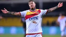 Amato Ciciretti con la maglia del Benevento. Oggi gioca nell'Ospitaletto