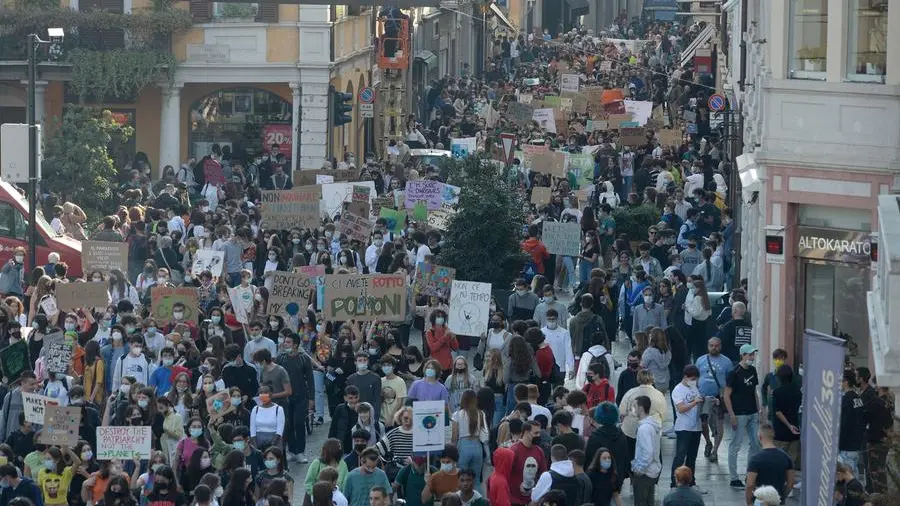 Una passata manifestazione di Fridays for Future a Brescia - © www.giornaledibrescia.it