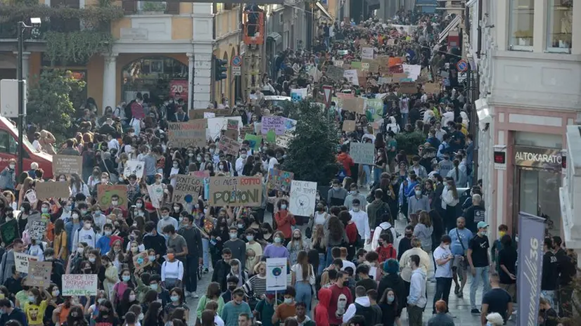 Una passata manifestazione di Fridays for Future a Brescia - © www.giornaledibrescia.it