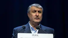 epa10206979 Mohammad Eslami, Head of Atomic Energy Organization of the Islamic Republic of Iran (AEOI), delivers a speech during the 66th International Atomic Energy Agency (IAEA) General Conference at the IAEA headquarters of the UN seat in Vienna, Austria, 26 September 2022. EPA/CHRISTIAN BRUNA