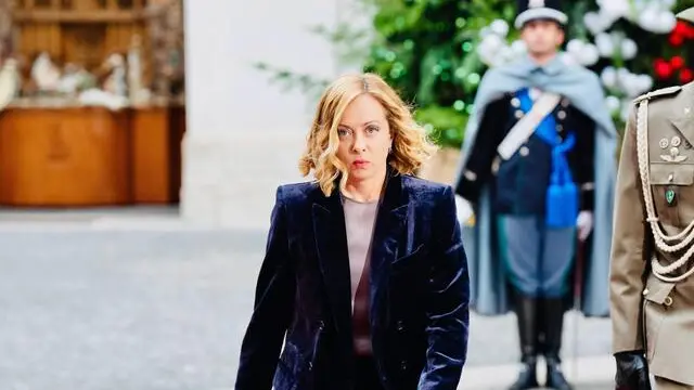 This handout picture provided by the Chigi Palace press office shows Italian Prime Minister Giorgia Meloni receiving Hungarian Prime Minister Viktor Orban (unseen) at the Chigi Palace in Rome, Italy, 04 December 2024. ANSA/ CHIGI PALACE PRESS OFFICE/ FILIPPO ATTILI +++ ANSA PROVIDES ACCESS TO THIS HANDOUT PHOTO TO BE USED SOLELY TO ILLUSTRATE NEWS REPORTING OR COMMENTARY ON THE FACTS OR EVENTS DEPICTED IN THIS IMAGE; NO ARCHIVING; NO LICENSING +++ NPK +++