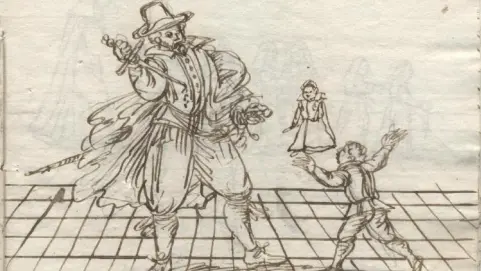 Uno dei disegni di Luca Riva - © archivio di Stato di Milano