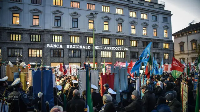 Commemorazione per la strage di piazza Fontana, Milano 12 Dicembre 2022 ANSA/MATTEO CORNER