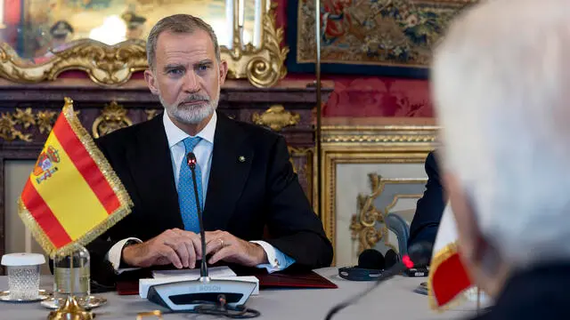 Roma - Il Presidente Sergio Mattarella e Sua Maestà il Re Felipe VI di Spagna nel corso dei colloqui allargati alle rispettive delegazioni, oggi 11 dicembre 2024 (Foto di Paolo Giandotti - Ufficio per la Stampa e la Comunicazione della Presidenza della Repubblica)