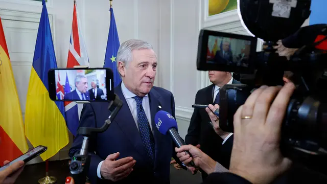 Italian Foreign Minister and Deputy Prime Minister Antonio Tajani during a Foreign Ministerial Meeting at Villa Borsig, Berlin, Germany, 12 December 2024. ANSA/FABIO FRUSTACI