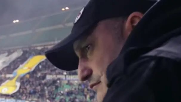 Nino Ciccarelli in un fermo immagine tratto da Youtube, Il capoe dei Viking della Curva interista ha ammesso di aver partecipato agli scontri prima di Inter-Napoli del 26 dicembre 2018, durante i quali è stato investito Daniele Belardinelli, morto il giorno successivo per le ferite riportate. 21 gennaio 2019. ANSA/ YOUTUBE +++ NO SALES - EDITORIAL USE ONLY +++