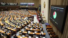 epa11771786 A general view during a session of the National Assembly in Seoul, South Korea, 12 December 2024. The assembly passed a bill to appoint an independent counsel to investigate President Yoon Suk Yeol's insurrection allegations, along with a bill on first lady Kim Keon Hee's stock manipulation and other allegations. EPA/YONHAP SOUTH KOREA OUT