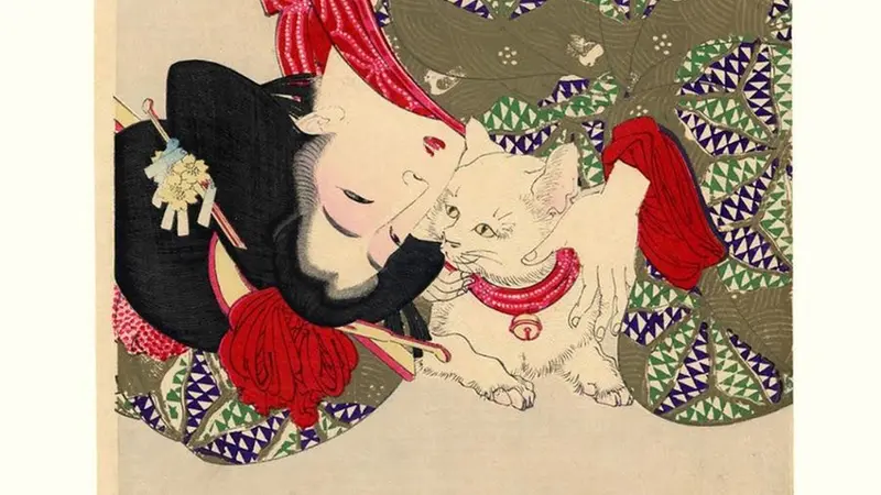 Yoshitoshi, Donna con gatto