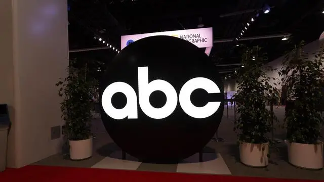 epa07789323 A large ABC logo is displayed during D23 Expo at the Convention Center in Anaheim, California, USA, 23 August 2019. The D23 Expo provides fans with access to Disney films, television, games and theme park experiences and runs from 23 to 25 August. EPA/ADAM S DAVIS