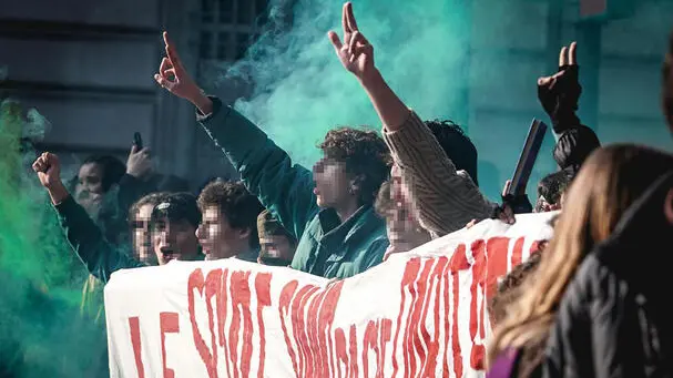 La manifestazione pro Palestina e contro la politica sulla scuola del governo italiano, Torino, 15 novembre 2024. ANSA/TINO ROMANO