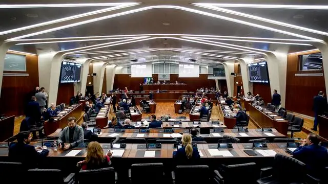 Seduta straordinaria del consiglio regionale con dibattito sulle azioni della regione in materia di qualità dell'aria e comunicazioni a Milano, 27 febbraio 2024. ANSA/MOURAD BALTI TOUATI