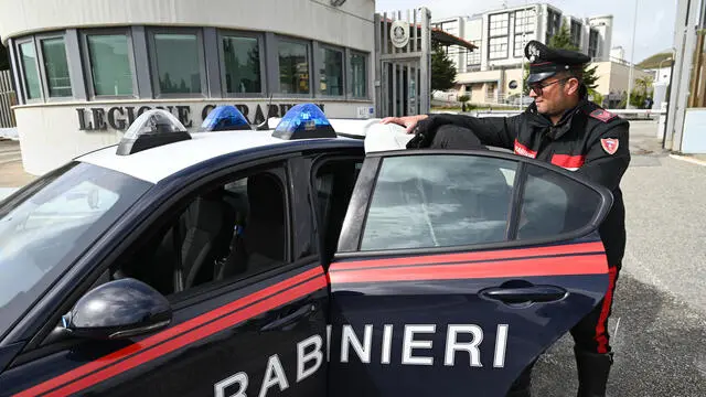 Un carabiniere durante un arresto a Catanzaro in una foto d'archivio. ANSA / UFFICIO STAMPA CARABINIERI (npk) +++ (generica, generiche, simbolica, sicurezza, controllo, arresto, arresti, operazione) UFFICIO STAMPA CARABINIERI