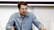 Il segretario della Lega Matteo Salvini al congresso regionale della Lega Lombarda per Salvini a Milano,15 dicembre 2024. ANSA/MOURAD BALTI TOUATI