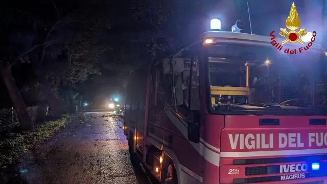 Pioggia e forte vento su gran parte delle Marche (foto), nella notte lavoro intenso per i vigili del fuoco, oltre 190 gli interventi fatti. Maggiormente colpite le province di Macerata e Ancona dove le squadre sono attualmente impegnate e hanno svolto più di 120 interventi per la rimozione di alberi caduti in strada, rami pericolanti o appoggiati su linee elettriche. Da ieri interessate dal maltempo anche le provincie di Livorno, Firenze, Lucca, Prato, Pistoia e Pisa, danni causati principalmente dal vento che ha divelto alberi, cartelloni pubblicitari e tetti. Effettuati dai vigili del fuoco 430 interventi, oltre 80 nella sola provincia di Livorno. Prosegue da 48 ore l’impegno delle squadre in Campania e Calabria: tra le province di Avellino e Benevento svolti 370 interventi, 330 in quelle di Catanzaro e Cosenza. ANSA/Vigili del Fuoco ANSA PROVIDES ACCESS TO THIS HANDOUT PHOTO TO BE USED SOLELY TO ILLUSTRATE NEWS REPORTING OR COMMENTARY ON THE FACTS OR EVENTS DEPICTED IN THIS IMAGE; NO ARCHIVING; NO LICENSING +++ NPK