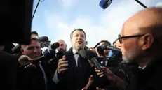 Processo Open Arms Matteo Salvini arriva alla'aula bunker del carcere Pagliarelli, 20 dicembre 2024 Palermo. ANSA/IGOR PETYX