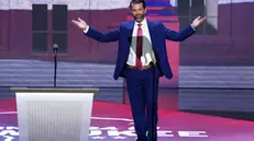 epa11484625 Donald Trump Jr. arrives to deliver remarks on the third day of the Republican National Convention (RNC) in the Fiserv Forum in Milwaukee, Wisconsin, USA, 17 July 2024. The convention comes days after a 20-year-old Pennsylvania man attempted to assassinate former president and current Republican presidential nominee Donald J. Trump. The 2024 Republican National Convention is being held 15 to 18 July 2024 in which delegates of the United Statesâ€™ Republican Party select the party's nominees for president and vice president in the 2024 United States presidential election. EPA/SHAWN THEW