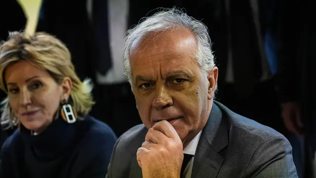 Il ministro dell’interno Matteo Piantedosi In un momento del tavolo per l’ordine e la sicurezza pubblica che si è tenuto a Caivano. Napoli 20 Dicembre 2024 ANSA / CESARE ABBATE