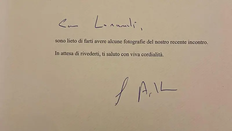 Un biglietto firmato da Agnelli