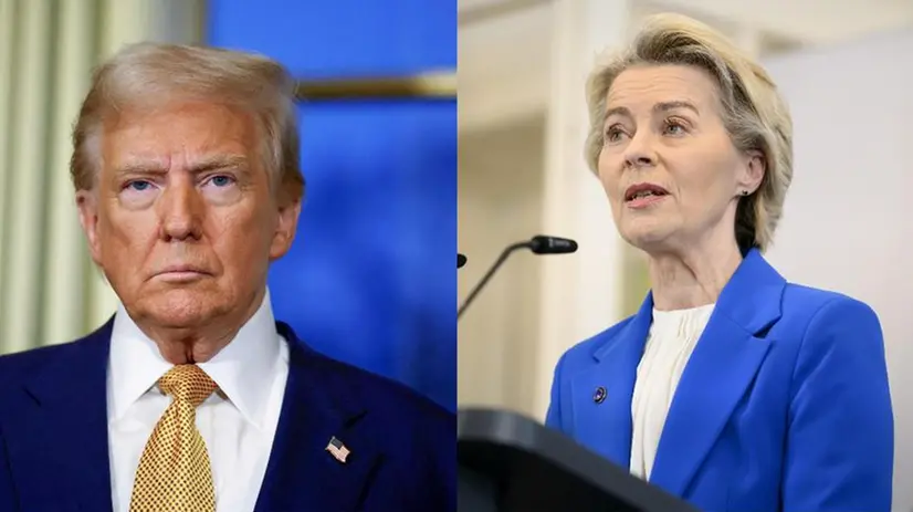 Il presidente degli Stati Uniti Donald Trump e Ursula von der Leyen, presidente della Commissione Ue - Foto Ansa © www.giornaledibrescia.it