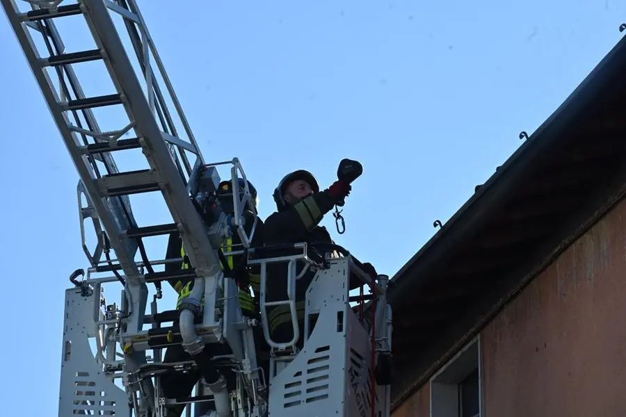 L'incendio a Castenedolo in via Matteotti