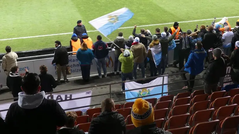 Uno scatto dalle tribune del Rheinpark Stadion di Vaduz