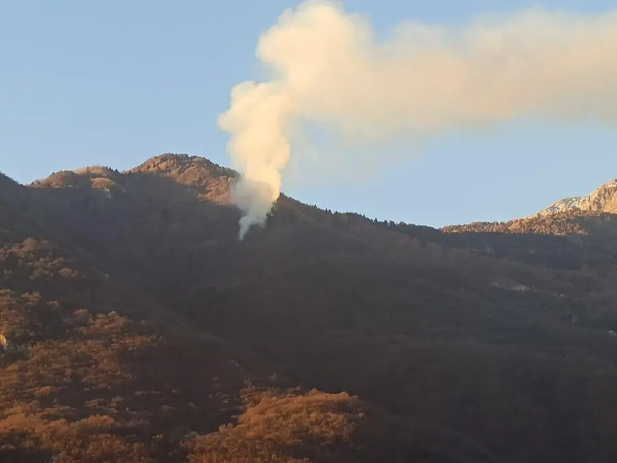 L'incendio boschivo a Losine