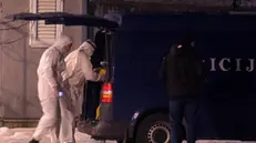 epa11801766 Forensic detectives inspect the crime scene in Cetinje, Montenegro, 01 January 2025. At least ten people were killed and several others injured in a mass shooting near Cetinje, according to Montenegro's Interior Minister Danilo Saranovic. The suspect, Aco Martinovic, reportedly opened fire at a restaurant in Bajice after a physical altercation. The gunman escaped and is being pursued by police. EPA/STRINGER