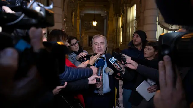 Il presidente ANM Giuseppe Santalucia, all’ assemblea generale dell’associazione nazionale magistrati. Roma, 15 dicembre 2024 ANSA/MASSIMO PERCOSSI