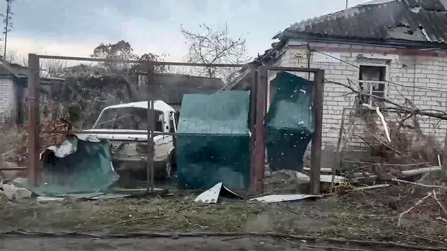 epa11734375 A still image taken from an undated handout video released by the Russian Defence Ministry Press-Service on 22 November 2024 shows a damaged private building in the village Korenevo, Kursk region, Russia. Fighting between Russian and Ukrainian forces has been ongoing in the Kursk region since 06 August following a Ukrainian military incursion into the Russian border region. EPA/RUSSIAN DEFENCE MINISTRY PRESS SERVICE HANDOUT -- BEST QUALITY AVAILABLE -- MANDATORY CREDIT -- HANDOUT EDITORIAL USE ONLY/NO SALES