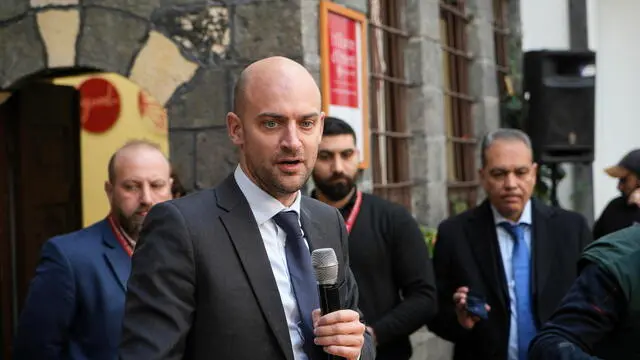 epa11803563 French Foreign Minister Jean-Noel Barrot (C) speaks as he meets with members of civil society organizations during his visit to Damascus, Syria, 03 January 2025. The French and German foreign ministers have arrived in Damascus to meet with the country's new leaders. This is the first time that senior European Union officials have visited Syria since the ouster of former President Bashar al-Assad last month. EPA/AHMAD FALHALA