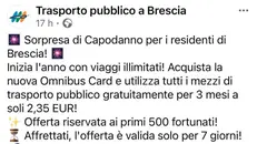 Il falso profilo con la falsa promozione