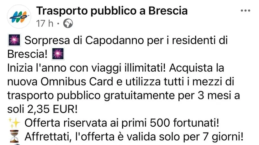 Il falso profilo con la falsa promozione