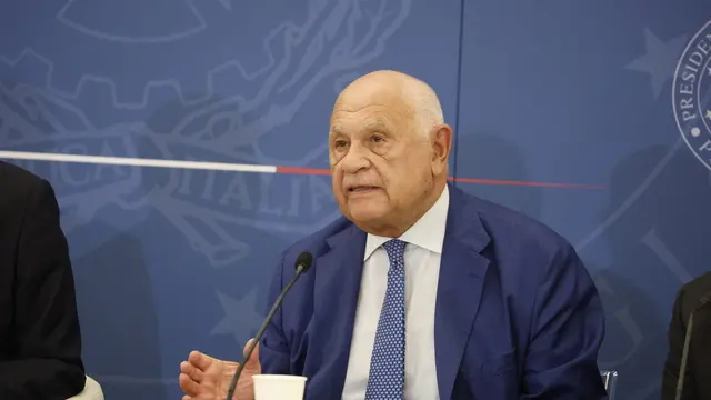 Italian Justice Minister Carlo Nordio during a press conference at the end of a meeting of the Council of Ministers, 7 September 2023. ANSA/FABIO FRUSTACI