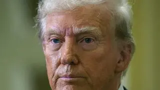 epa11813976 US President-elect Donald Trump reacts after a meeting at the US Capitol in Washington, DC, USA, 08 January 2025. Earlier, Trump paid his respects to former US President Jimmy Carter, who died at age 100 in his hometown of Plains, Georgia, on 29 December 2024. EPA/WILL OLIVER