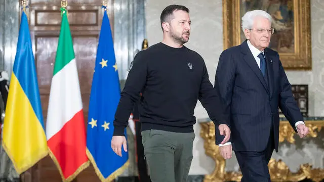 Roma - Il Presidente della Repubblica Sergio Mattarella con il Presidente dell'Ucraina Volodymyr Zelenzky, oggi 13 maggio 2023. (Foto di Paolo Giandotti - Ufficio Stampa per la Stampa e la Comunicazione della Presidenza della Repubblica)