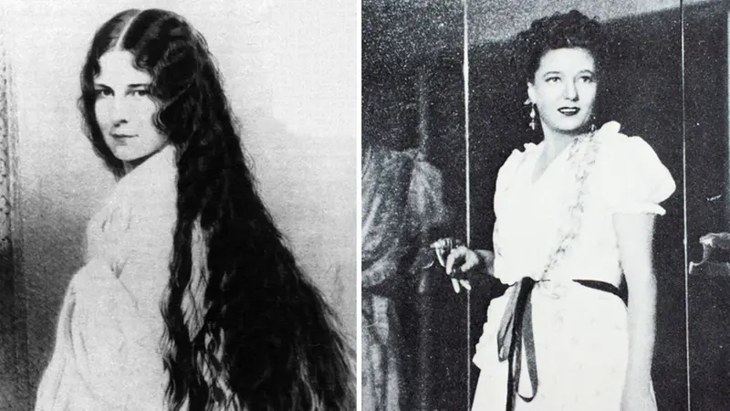 A sinistra l'Imperatrice Sissi e a destra Claretta Petacci