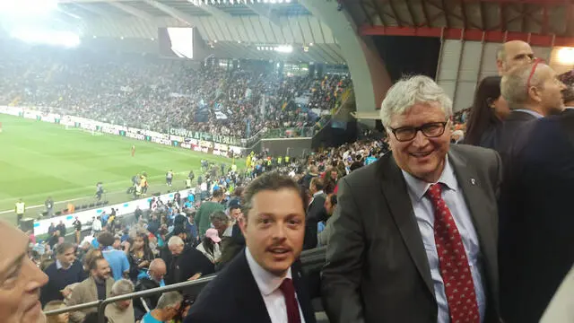 Il sindaco di Udine (d) De Toni e il vice sindaco Venanzi, al Dacia Arena Foto di Francesco De Filippo