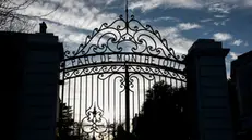 epa11811381 View of the entrance gate of the family house of late former President of the Front National (FN) Jean-Marie Le Pen in Saint-Cloud, near Paris, France, 07 January 2025. Former President of the Front National (FN) Jean-Marie Le Pen passed away on 07 January 2025, at the age of 96. EPA/YOAN VALAT