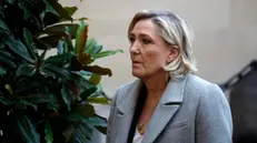 epa11780280 Leader of the Rassemblement National (RN) parliamentary group Marine Le Pen arrives at the Hotel Matignon in Paris, France, 16 December 2024. Newly appointed French Prime Minister Bayrou is meeting with major political leaders prior to composing his government. EPA/YOAN VALAT