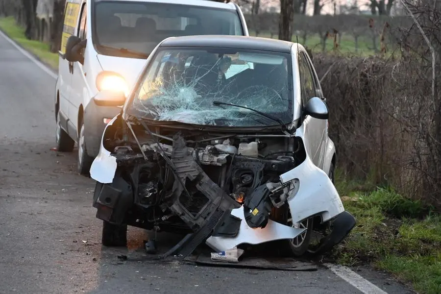 L'incidente frontale a Lonato