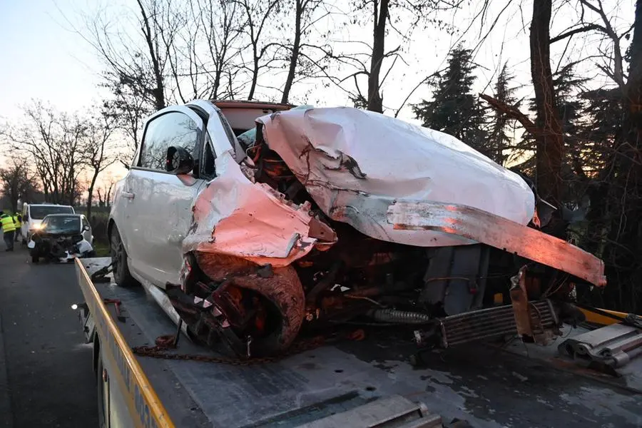 L'incidente frontale a Lonato