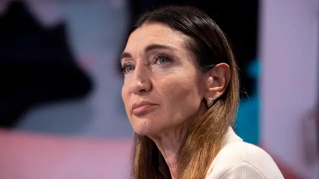 L’imprenditrice Elisabetta Franchi durante il programma televisivo “Porta a Porta” negli studi Rai. Roma 18 maggio 2022 ANSA/MASSIMO PERCOSSI