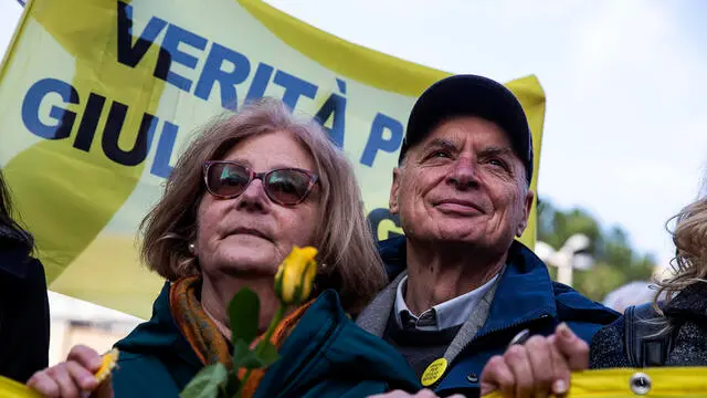 Claudio and Paola, parents of Giulio Regeni, attend the first hearing in the trial over the murder of Italian student Giulio Regeni in 2016, at the First Court of Assizes in Rome, Italy, 20 February 2024. ANSA/ANGELO CARCONI