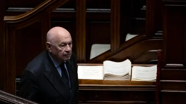 Il ministro della giustizia Carlo Nordio, durante la prima chiama per il voto sulla fiducia. Roma, 20 dicembre 2024 ANSA/MASSIMO PERCOSSI