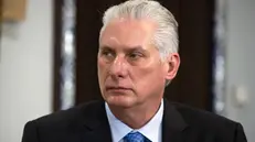 epa11326575 Cuban President Miguel Mario Diaz-Canel Bermudez attends a meeting with the Deputy head of Russia's Security Council at Gorki state residence, outside Moscow, Russia, 08 May 2024. EPA/EKATERINA SHTUKINA / SPUTNIK / GOVERNMENT PRESS SERVICE / POOL MANDATORY CREDIT