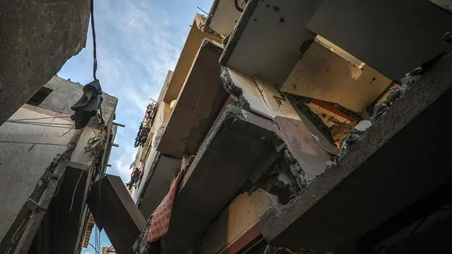 epa11814826 A destroyed house following an Israeli air strike on Deir Al Balah refugee camp, central Gaza Strip, 09 January 2025. According to the Palestinian Ministry of Health in Gaza, at least six Palestinians were killed and more than 12 others injured on 08 January after an Israeli airstrike hit Deir Al Balah refugee camp in central Gaza. More than 45,800 Palestinians and over 1,400 Israelis have been killed, according to the Palestinian Health Ministry and the Israeli Army, since Hamas militants launched an attack against Israel from the Gaza Strip on 07 October 2023, and the Israeli operations in Gaza and the West Bank which followed it. EPA/MOHAMMED SABER