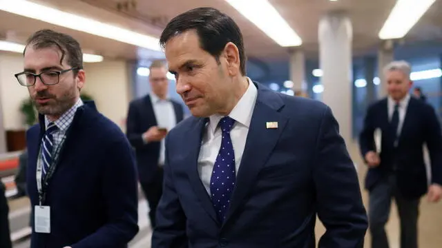 epa11822594 US Republican Senator from Florida and candidate for Secretary of State Marco Rubio at the US Capitol in Washington, DC, USA, 13 January 2025. US Senators are due to hold confirmation hearings on Cabinets nominees made by US President-elect Donald Trump later this week. EPA/WILL OLIVER