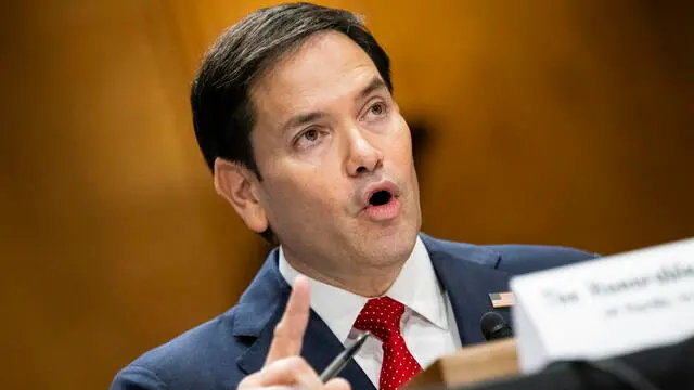 epa11826733 Republican Senator from Florida Marco Rubio, President-elect Donald Trump's nominee for Secretary of State, testifies during a Senate Foreign Relations Committee confirmation hearing, at the US Capitol in Washington, DC, USA, 15 January 2025. Senator Rubio is expected to be confirmed to Secretary of State on a bipartisan vote, and will likely be one of the first Cabinet nominees confirmed by Senate Republicans for the incoming Trump Administration. EPA/GRAEME SLOAN