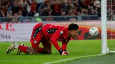 Udinese's goalkeeper Okay Maduka in action during the Italian Serie A soccer match between AS Roma vs Udinese Calcio at the Olimpico stadium in Rome, Italy, 22 September 2024. ANSA/GIUSEPPE LAMI