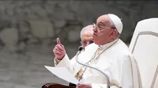 Pope Francis during the Jubilee audience in the Paul VI Hall, Vatican City, 11 January 2025. ANSA/ANGELO CARCONI